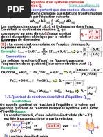 1 - Etat D'équilibre D'un Système Chimique