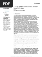 SILBERT & MOUAWAD - A Guide To Interim Measures in ISDS (In Park OUP 2013)