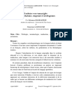 Traduire Vers Tamazight Entre Archaïsme Emprunt Et Néologisme