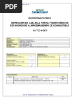 IT Gx-TEC-M-3675. Instructivo Técnico, Inspección de Cables A Tierra y Monitoreo en Estanques de Almacenamiento de Combustible