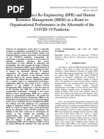 Business Process Re-Engineering (BPR) and Human Resource Management (HRM) As A Route To Organisational Performance in The Aftermath of The COVID-19 Pandemic