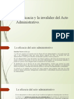 Semana 12 - La Eficacia y La Invalidación Del Acto Administrativo