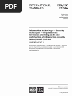 ISO IEC 27006：2015 AMD 1：2020 Information Technology — Security Techniques — Requirements for Bodies Providing Audit and Certification of Information Security Management Systems — Amendment 1 --完整英文版（5页）