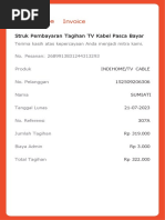 Invoice: Struk Pembayaran Tagihan TV Kabel Pasca Bayar