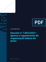 Decreto Nº 1.601/2021 - Aprova o Regulamento Da Organização Básica Da PMSC