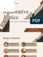 Restorative Justice Report - Effect of Restorative Justice As Rehabilitation Program in Court Dockets