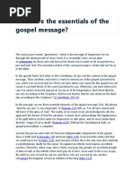 What Are The Essentials of The Gospel Message