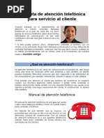 Etiqueta de Atención Telefónica para Servicio Al Cliente