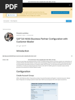 SAP S4 HANA Business Partner Configuration With Customer Master - SAP Blogs