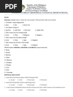 2ND Quarter Summative Test Mapeh 8