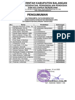 Pengumuman Enumerator SKI Kab. Balangan 2023