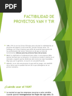 Factibilidad de Proyectos Van y Tir