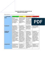 Criterios de Evaluación para La Exposición de Géneros Musicales Notas.