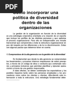 Como Incorporar Acciones de Diversidad en La Organizacion