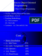 Introduction To Object Oriented Programming