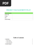 Project Management Plan Template