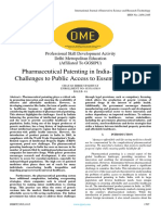 Pharmaceutical Patenting in India - Assessing Challenges To Public Access To Essential Medicine