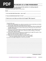 One Belief Worksheet Byron Katie