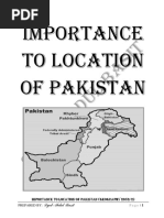 Importance To Location of Pakistan