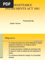 Negotiable Instrument Act 1881 Satish