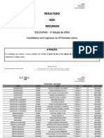 2a Entrada SISU 2023 Resultado Dos Recursos