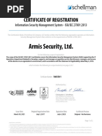 Armis - 2021 - ISO 27001 - Certification Transfer - Final Certificate