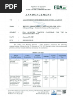 FDA ACADEMY TRAINING CALENDAR FOR THE 1st SEMESTER OF CY 2023