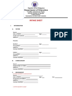 INTAKE SHEET Form