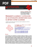 Rendimiento Académico y Satisfacción de Los Estudiantes Universitarios Hacia El Método Flipped Classroom