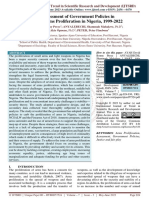 An Assessment of Government Policies in Curbing Arms Proliferation in Nigeria, 1999-2022