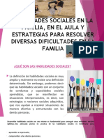 Habilidades Sociales en La Familia, en El Aula y Estrategias para Superar Diversas Dificultades en La Familia