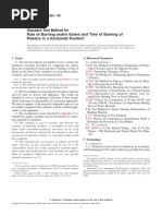 Rate of Burning And/or Extent and Time of Burning of Plastics in A Horizontal Position