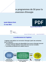 Evolution Des Programmes de Cpge Conversion D Energie