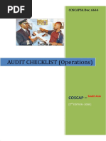 Regulatory Audit Checklist (Operations) - 2ND EDITION - FEBRUARY 2008