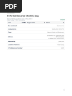 CCTV Maintenance Checklist Log Report