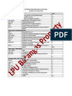 Semestral BS Medical Laboratory Science Curriculum