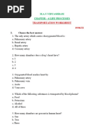 G-10 Biology Transportation Worksheet