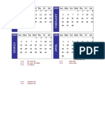 2023 Excel 4 Month Calendar Template 11