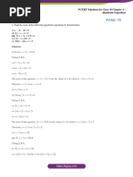 NCERT Solutions for Class 10 Chapter 4 – Quadratic Equations Exercise 4.2