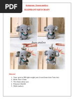 Easy Crochet Keychain Elephant Amigurumi PDF Pattern