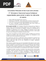 5° Simulacro Nacional Busca Fortalecer Capacidades para Poner A Salvo La Vida Ante Un Sismo