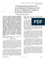 Influence of Organizational Culture and Compensation On Employee Performance With Motivation Work As A Mediation Variable at Pt. Jasaraharja Branch Riau