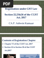 Registration Under GST Law Section 22,23&24 of The CGST Act, 2017 CA.P. Ashwin Kumaar