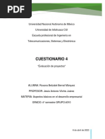 Cuestionario 4 - Evaluación de Proyectos