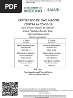 Certificado de Vacunación Contra La Covid-19: Santiago Ismael Varela Rojas