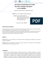 Estrategias Preventivas Del Psicólogo de La Salud Ante Las Afecciones Mentales Emergentes en La Actualidad