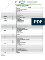 Calendar of Activities (S.y. 2023-20234)