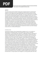 A Phenomenological Study On The Lives of The Working Studentd in San Jose National High School in The Academic Year 2021