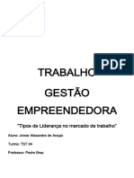 Trabalho Gestão Empreendedora (Tipos de Liderança)