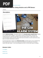 GSM Alarm System Using Arduino and A PIR Sensor